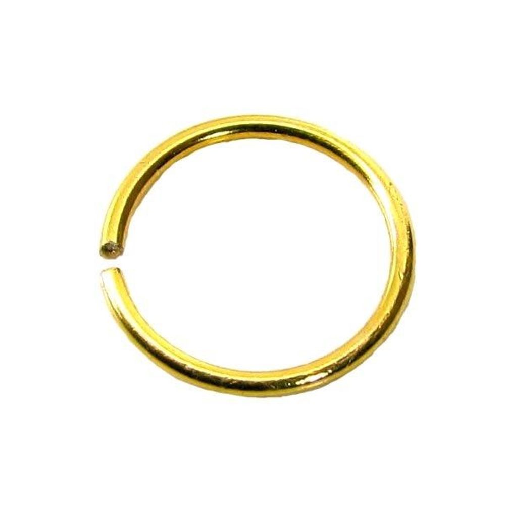Graceful Plain Wire Piercing Nose Hoop Ring Real 14k Yellow Gold