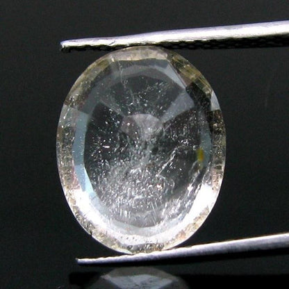 7.8Ct Natural White Topaz Oval Faceted Gemstone