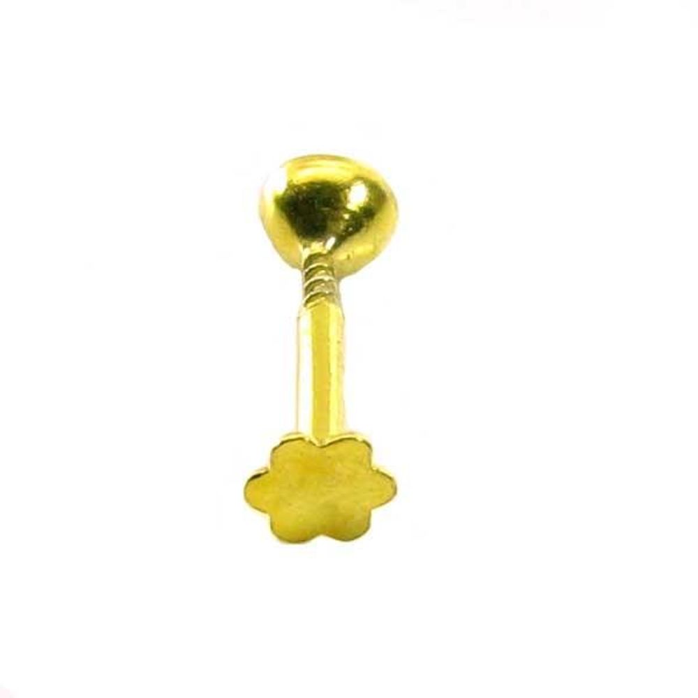 Nose Stud Pin Solid Real 14k Yellow Gold Screw Back