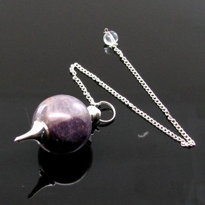 Natural Amethyst Ball Sphere Pendulum Dowser Healing Reiki