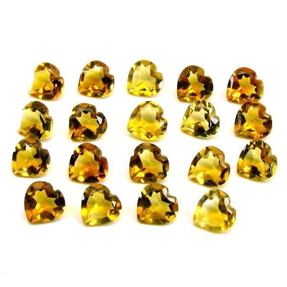 19.5Ct-19pc-Lot-Natural-Golden-Citrine-Heart-Shape-Gemstones