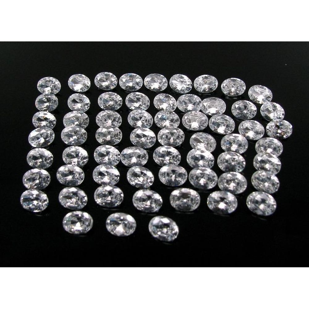 120.6Ct 61pc Wholesale Lot Clear White Cubic Zirconia Oval Faceted Gems
