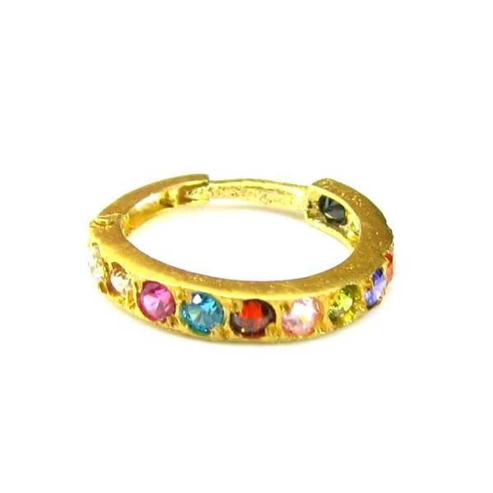 14k Gold Nose ring with shiny stone