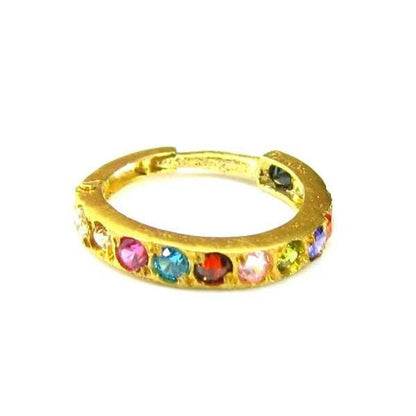 14k Gold Nose ring with shiny stone