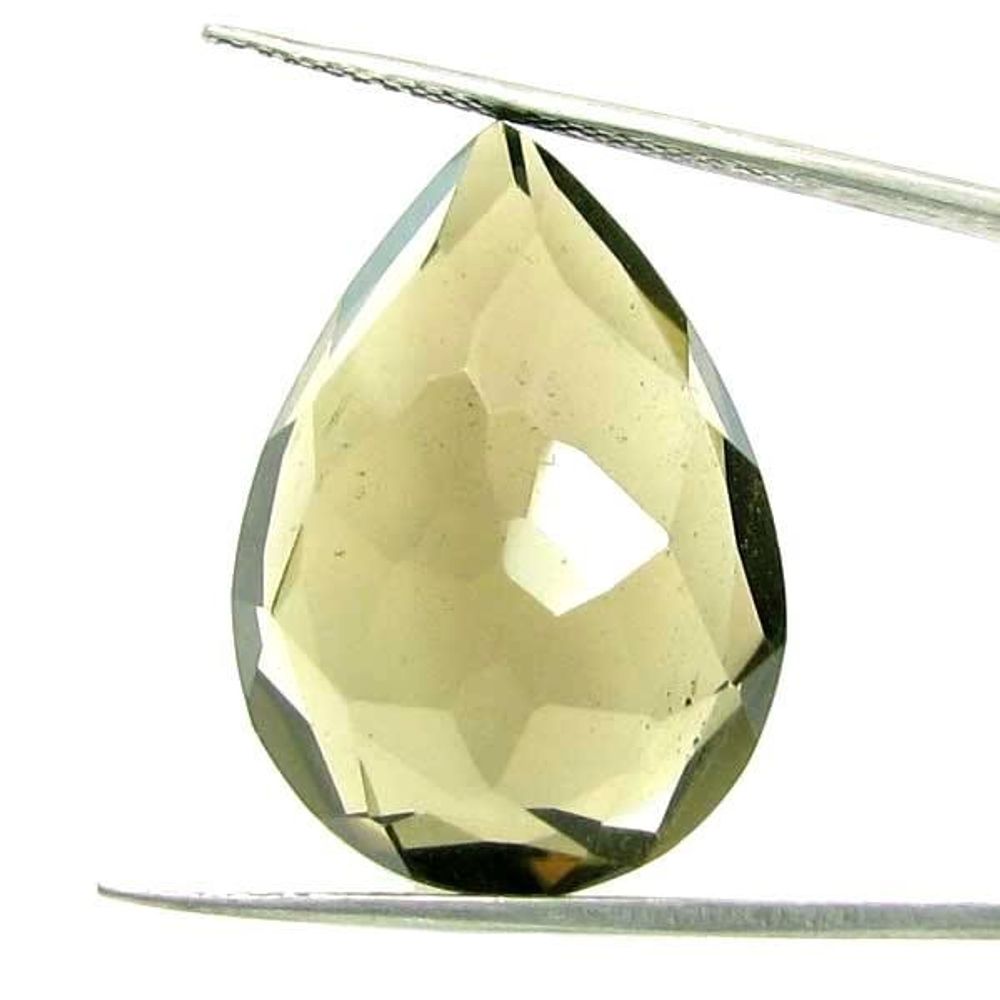 34.7Ct Pear Cut Natural Smoky Quartz Crystal Gemstone