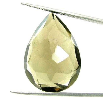 34.7Ct Pear Cut Natural Smoky Quartz Crystal Gemstone