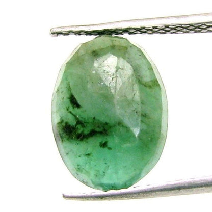 4.6Ct Natural Green Emerald (Panna) Oval Cut Commercial Grade I3 Gemstone