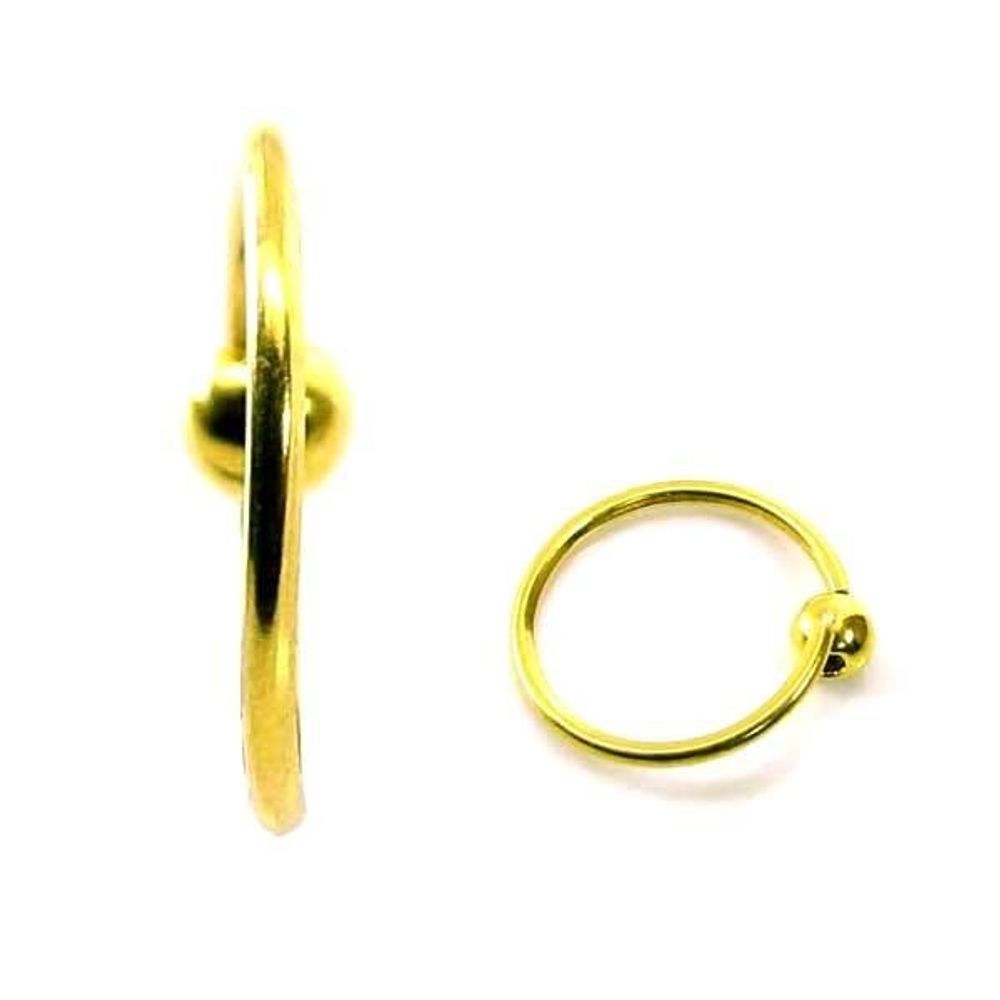 14K Solid Gold Ball Nose Ring, Tiny Bead Nose Stud – AMYO Jewelry