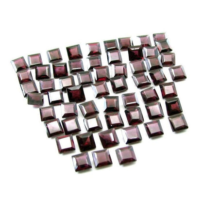 32.6Ct 35gpc Lot Natural Rhodolite Garnet Square Faceted Gemstones Lot