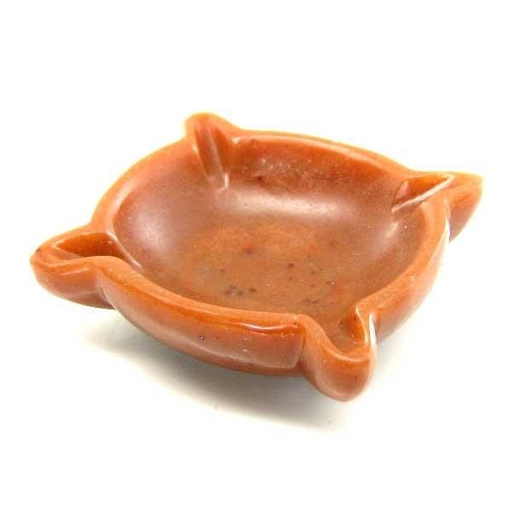 Orange Agate Gemstone Carved oil lamp diya