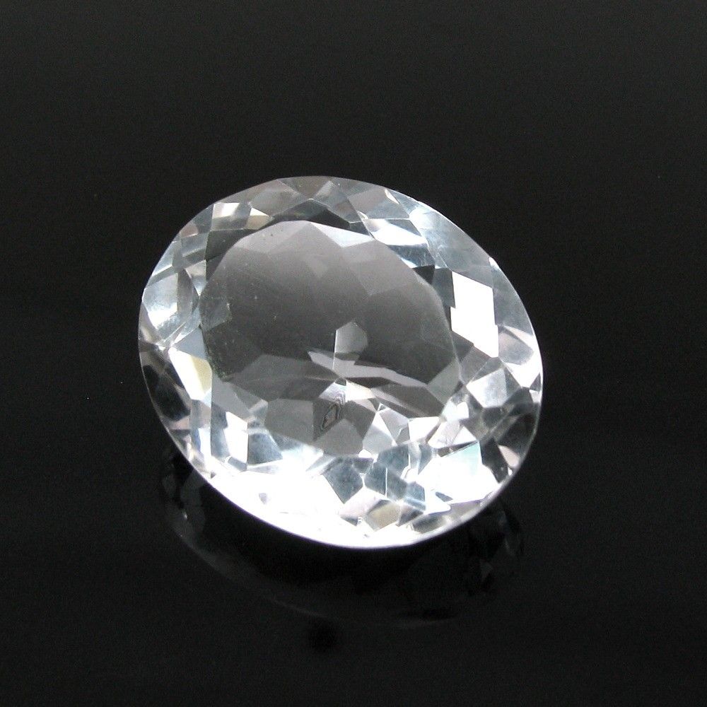 25.3Ct Natural White Crystal Quartz Oval Cut Gemstone