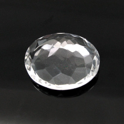 25.3Ct Natural White Crystal Quartz Oval Cut Gemstone