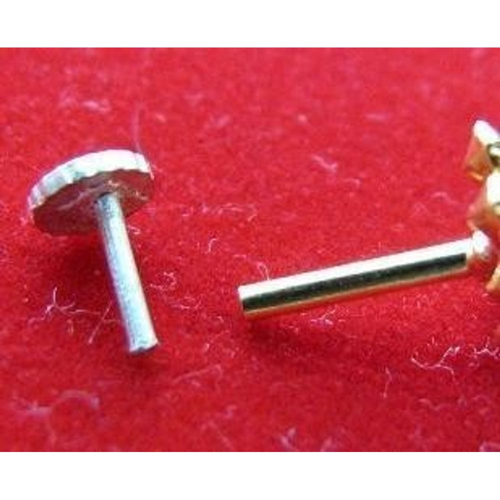 Style Designer Red CZ Body Piercing Jewelry Nose stud Pin Solid Real 14k Yellow Gold