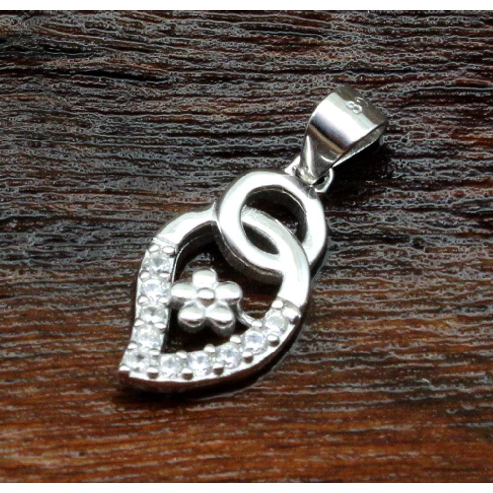 925 Sterling Silver Pendant Platinum finish