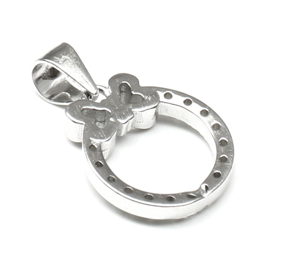 Real Sterling Silver Pendant Platinum Finish