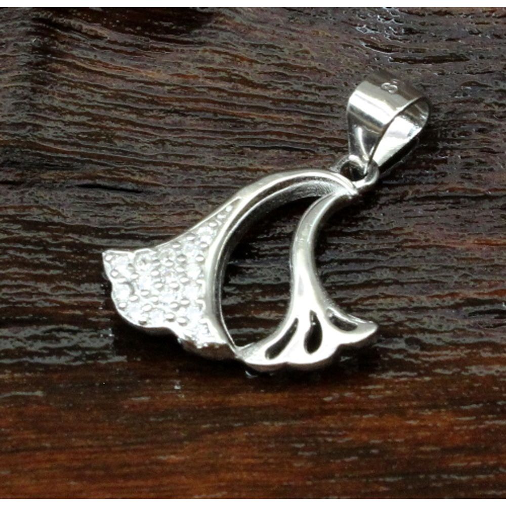 Real Sterling Silver Pendant Platinum Finish