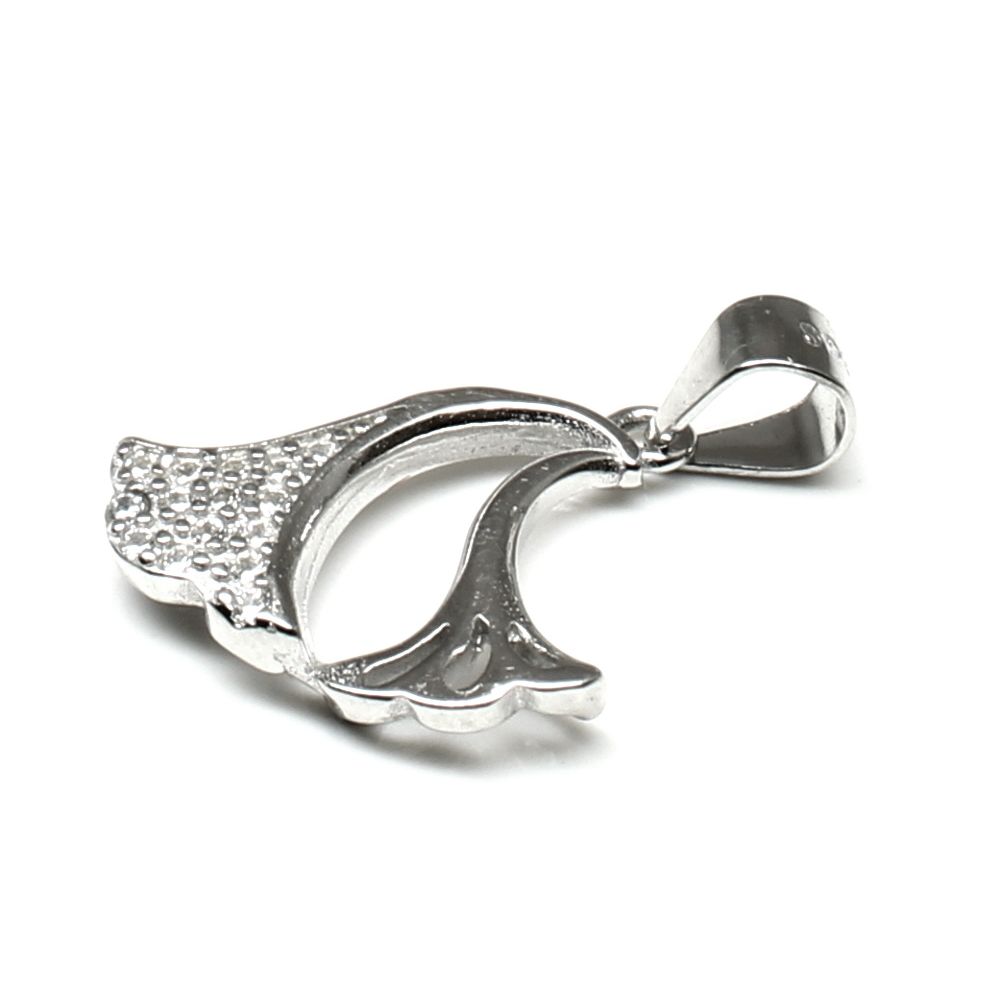 Real Sterling Silver Pendant Platinum Finish