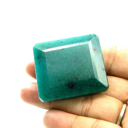 Huge 182.8Ct Natural Brazilian Green Quartz Gemstone in Emerald Color Rectangle