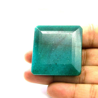 Huge 175Ct Natural Brazilian Green Quartz Gemstone in Emerald Color Rectangle