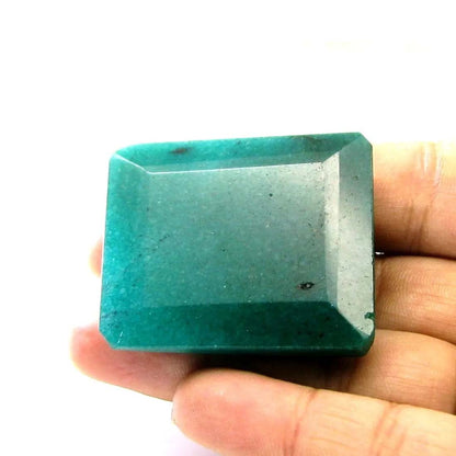 Huge 177.5Ct Natural Brazilian Green Quartz Gemstone in Emerald Color Rectangle