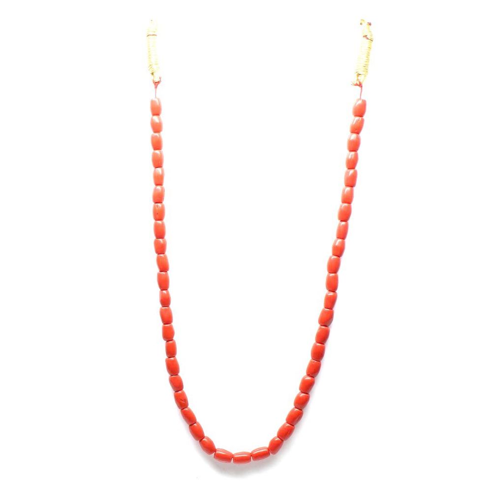 Red Coral Beads Single line Necklace Mala