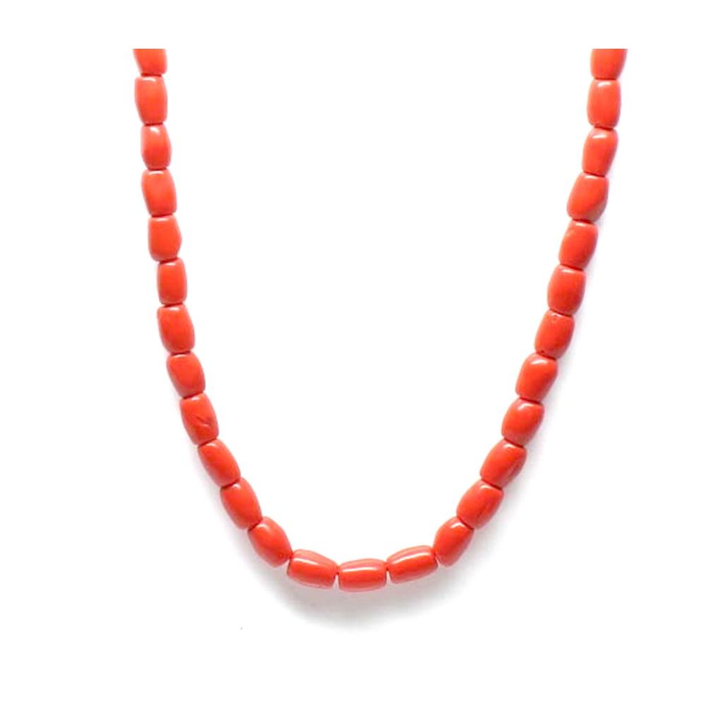 Vintage red coral necklace with plate buckle