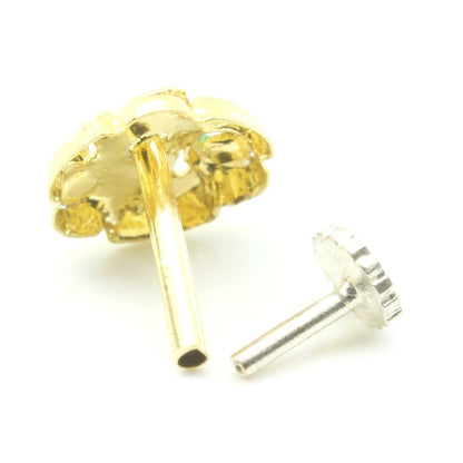 14K Gold Piercing Push pin Nose stud 18g