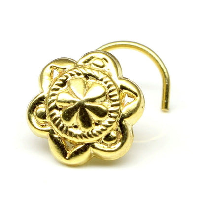 Gold plated corkscrew twisted nose stud