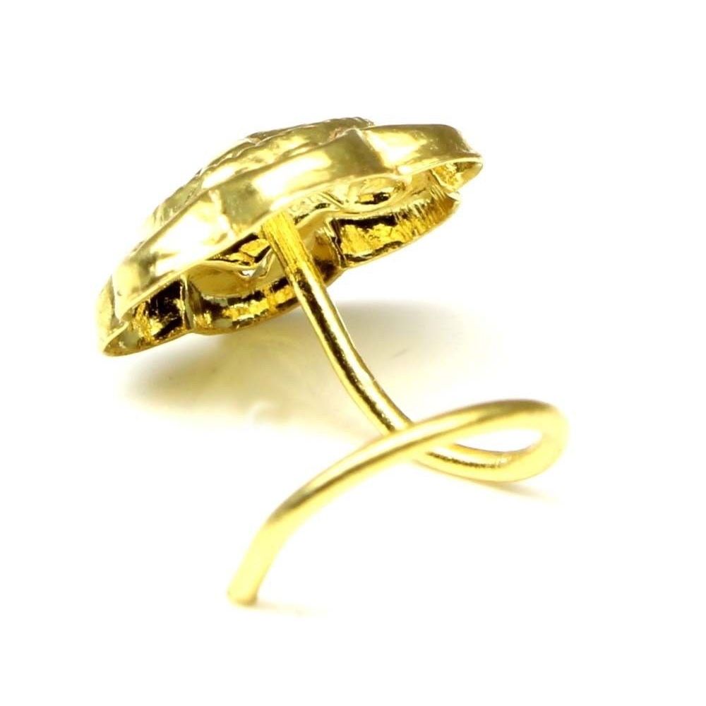 Gold plated corkscrew twisted nose stud