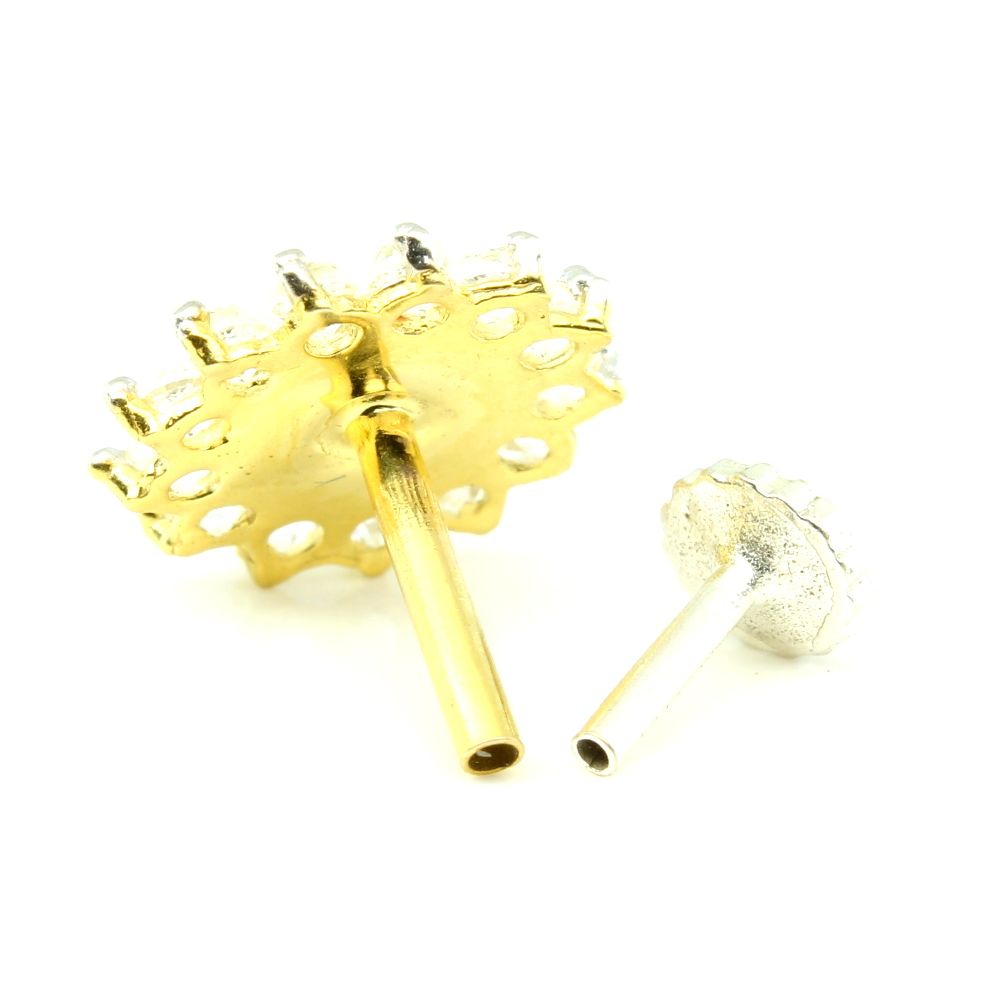  14K Ethnic piercing nose ring with  Push pin