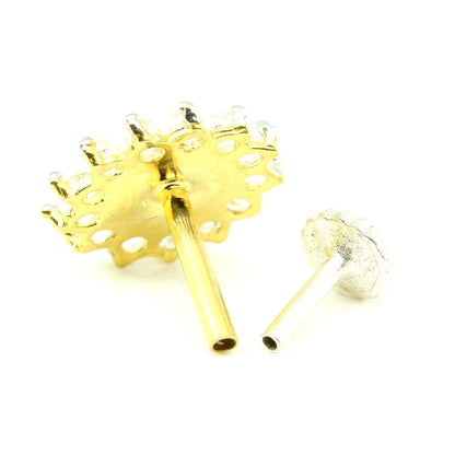  14K Ethnic piercing nose ring with  Push pin