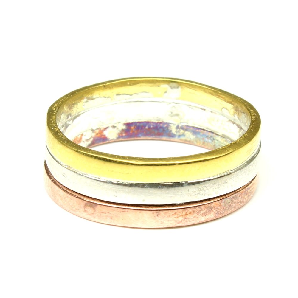 3 Dhattu Gold Silver Copper Ring for Red book remedy
