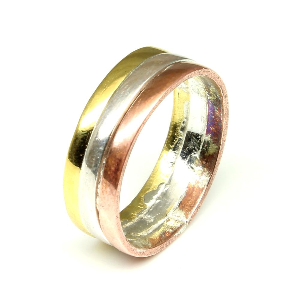Silver And Rose Gold Timeless Radiance Men's Ring – GIVA Jewellery
