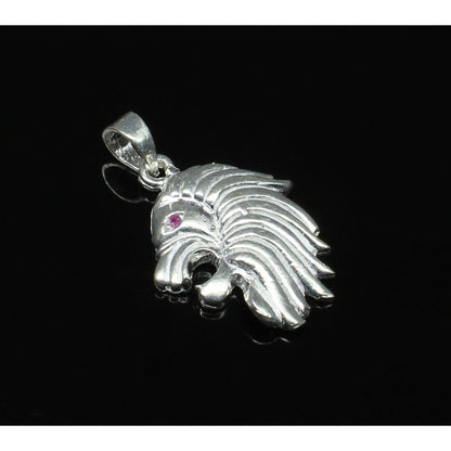 Loin Head Sterling Silver Pendant