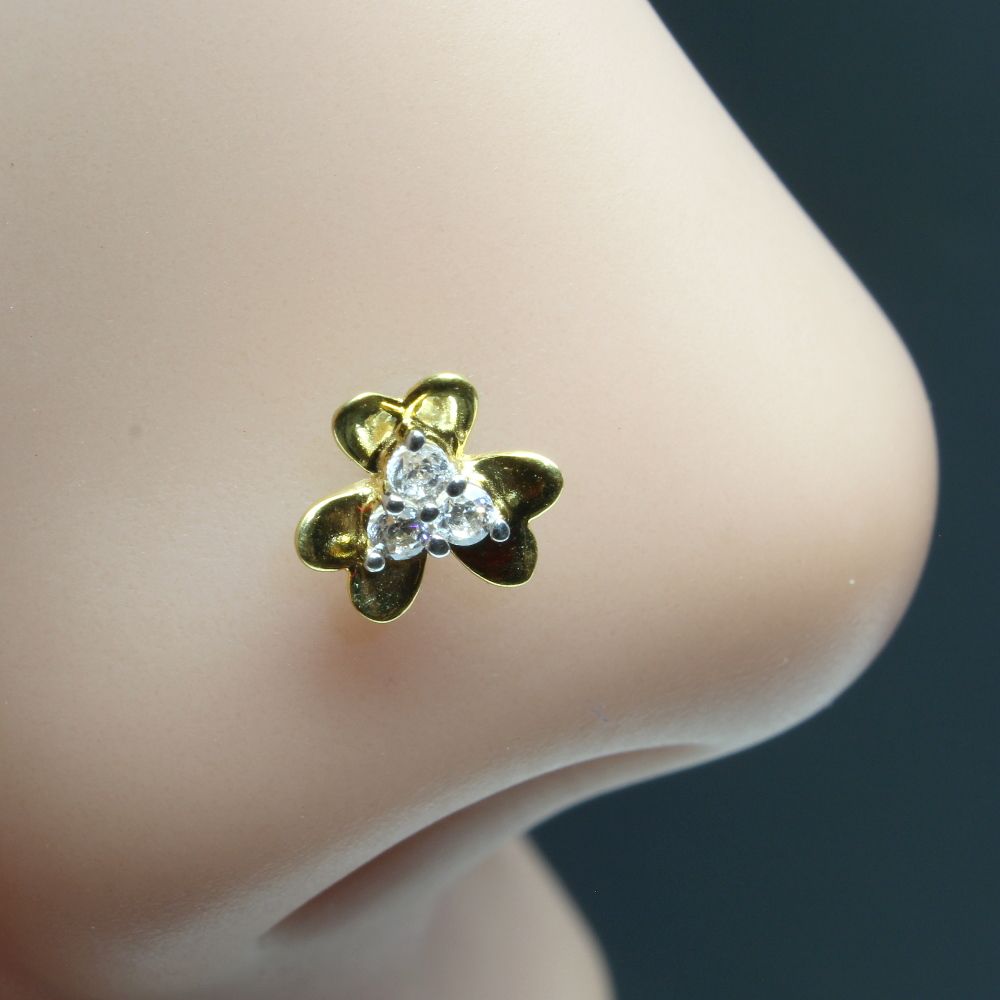 White stone gold sale nose pin