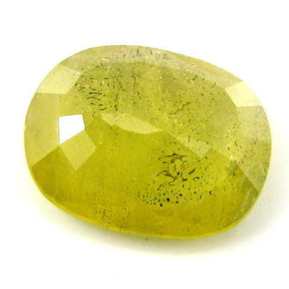 Certified 3.35Ct Natural Yellow Sapphire (Pukhraj) Oval Cut Gemstone