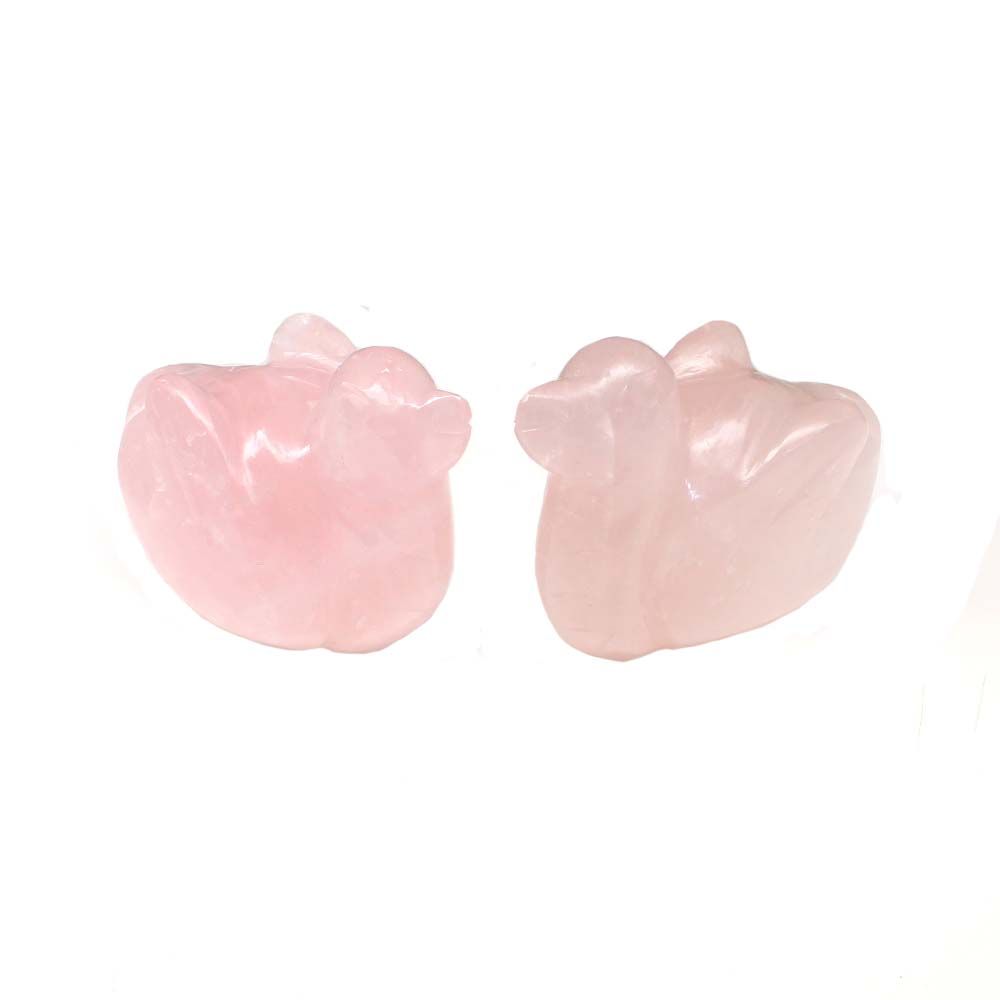 Rose Quartz Mandarian Ducks Pair