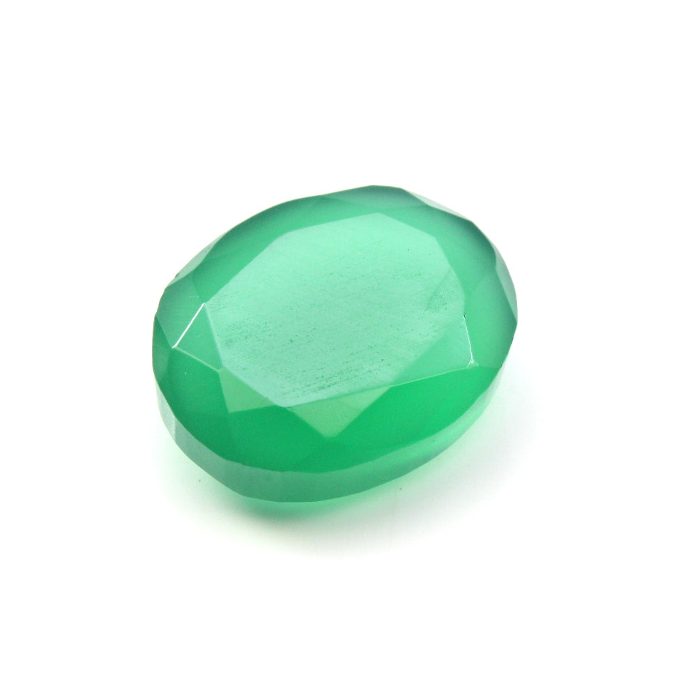 Certified 6.92Ct Natural Green Onyx Oval Cut Gemstone (Emerald Substitute)