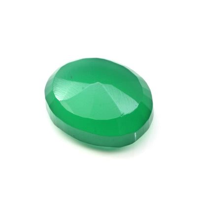 Certified 6.92Ct Natural Green Onyx Oval Cut Gemstone (Emerald Substitute)