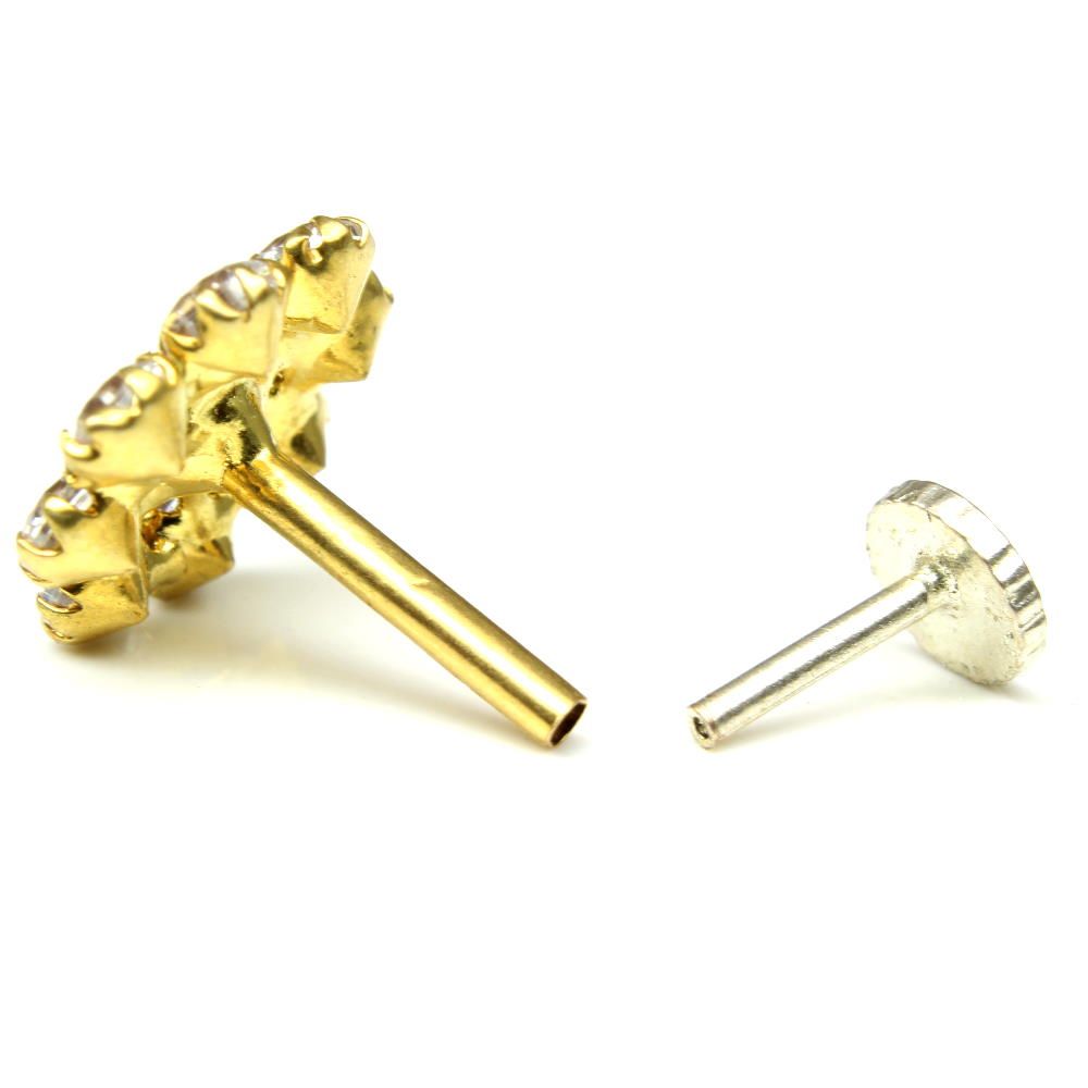 Real Gold Nose stud 14K Push Pin