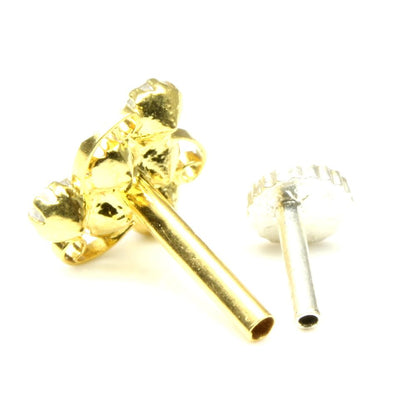 Real Gold Nose stud with push pin