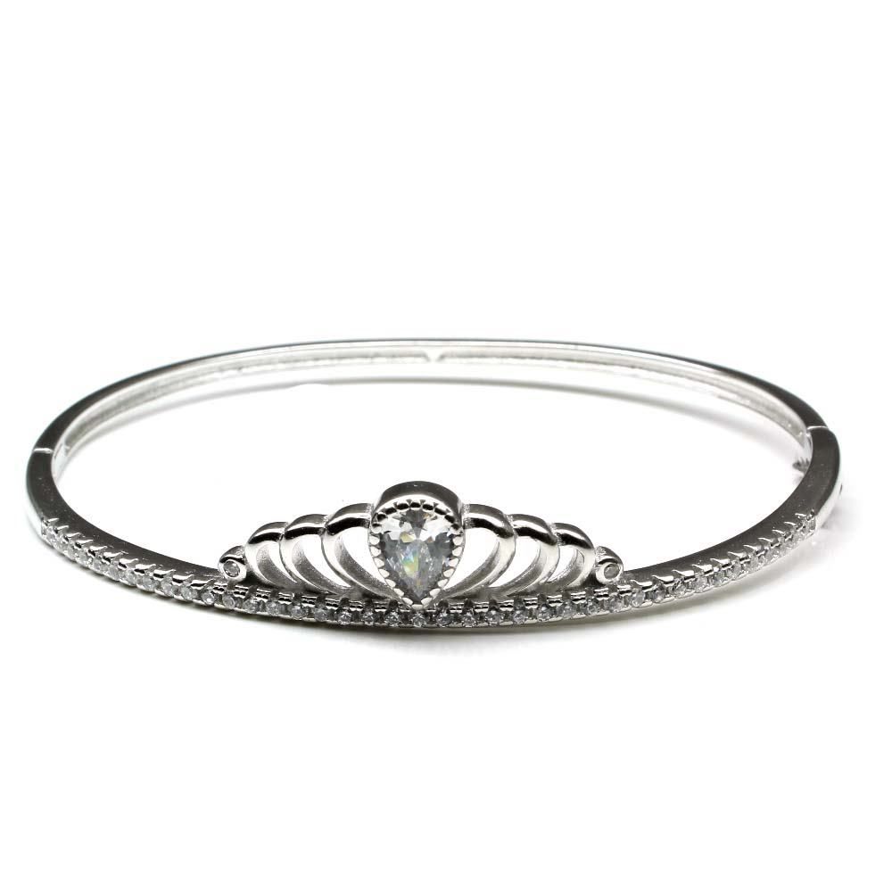 925 Sterling Silver Bracelet CZ open-able