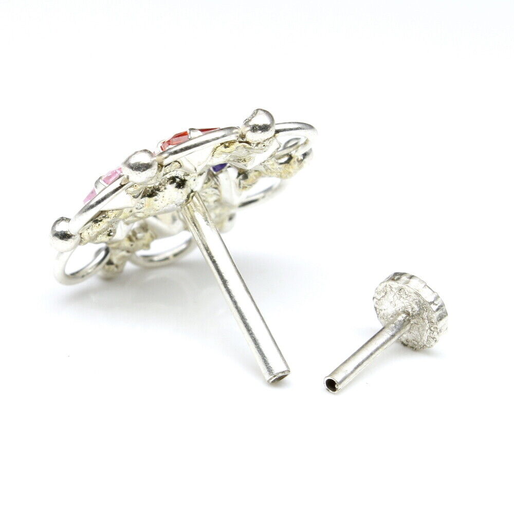  Silver Nose Pin for women with Push pin 