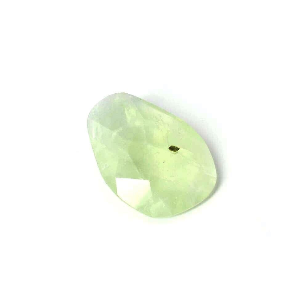 CERTIFIED 28.13Ct Natural Prehnite Fancy Checker Cut Gemstone