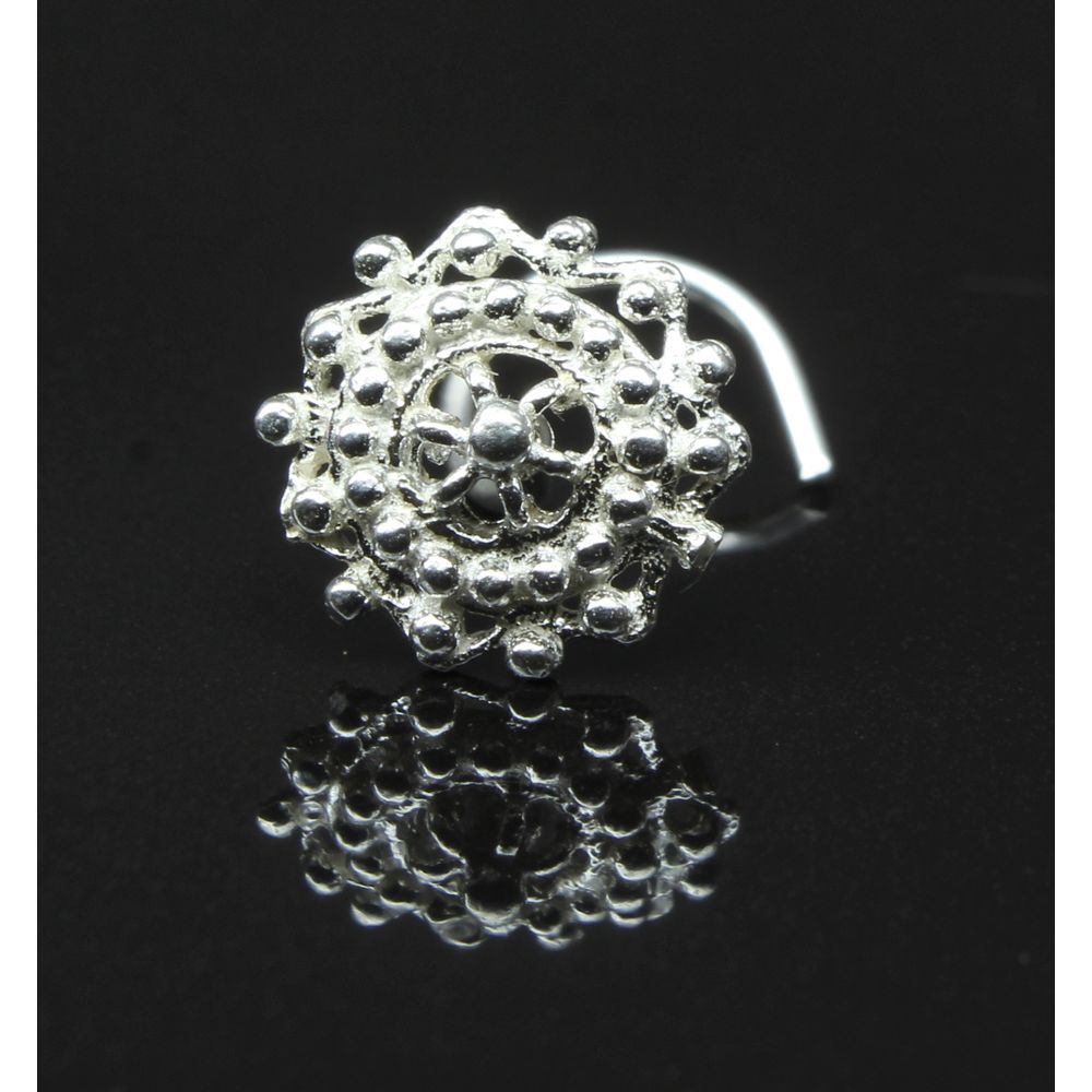 925 Sterling Silver Floral Nose Pin 