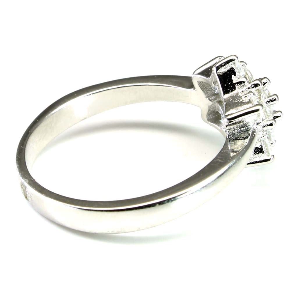 Real Sterling Silver Ring Platinum Finish