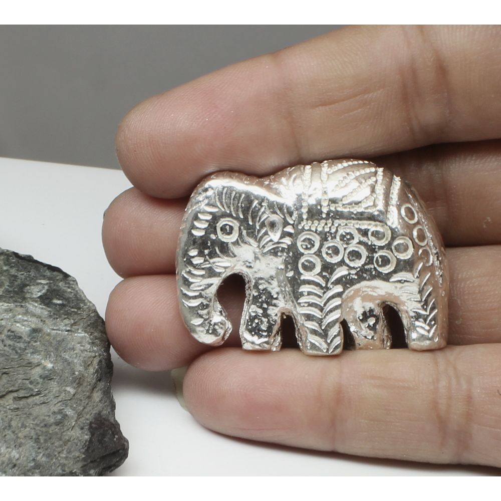 Pure Silver Elephant Lucky Gajraj chandi ka Hathy Lal kitab remedy solid inside