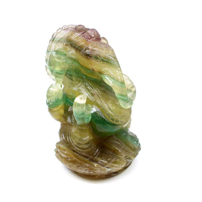 Ganesha Multi Rainbow Fluorite Carved