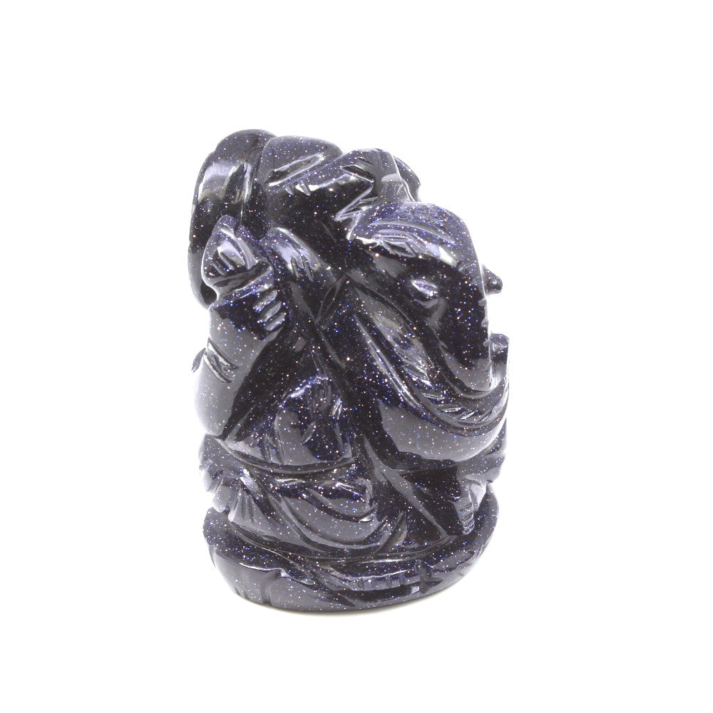 Ganesha Statue Sunstone Blue Carving