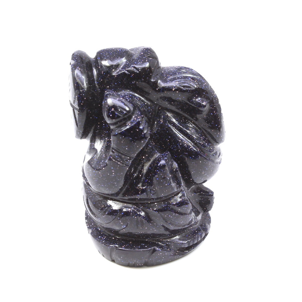 Ganesha Statue Sunstone Blue Carving